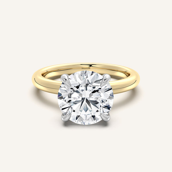 Hidden Halo Engagement Ring | 18k Two Tone