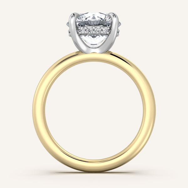 Hidden Halo Engagement Ring | 14k Two Tone