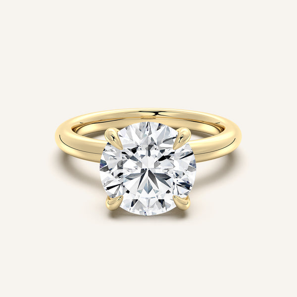 Hidden Halo Engagement Ring | 18k Yellow Gold