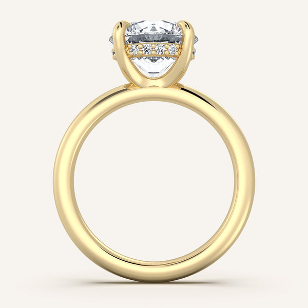 Hidden Halo Engagement Ring | 18k Yellow Gold