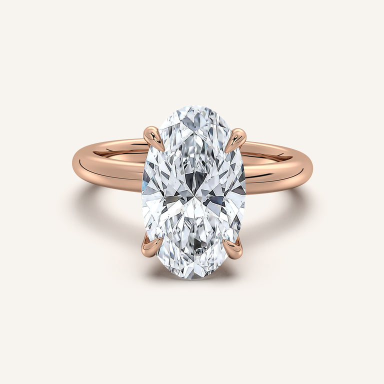 Image for Moval Hidden Halo Engagement Ring | 18k Rose Gold