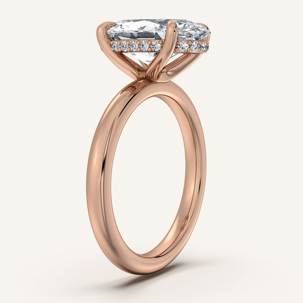 Moval Hidden Halo Engagement Ring | 14k Rose Gold