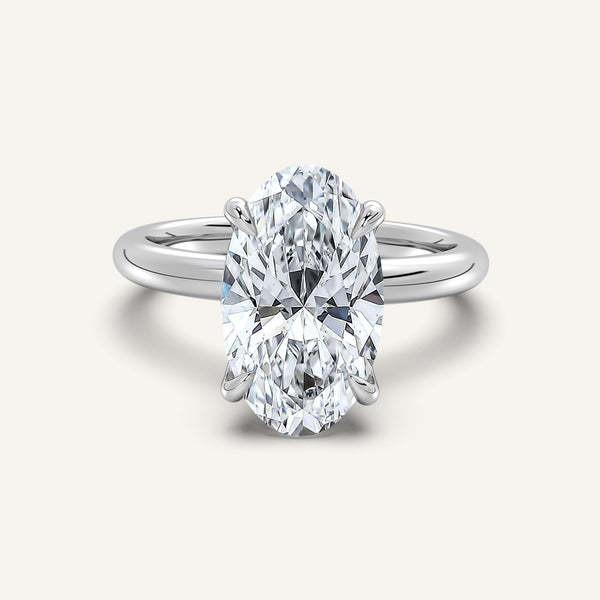 Moval Hidden Halo Engagement Ring | Platinum