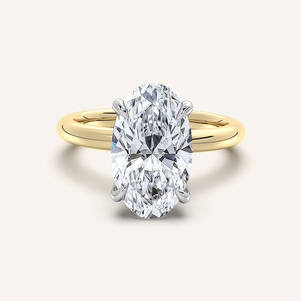 Moval Hidden Halo Engagement Ring | 18k Two Tone
