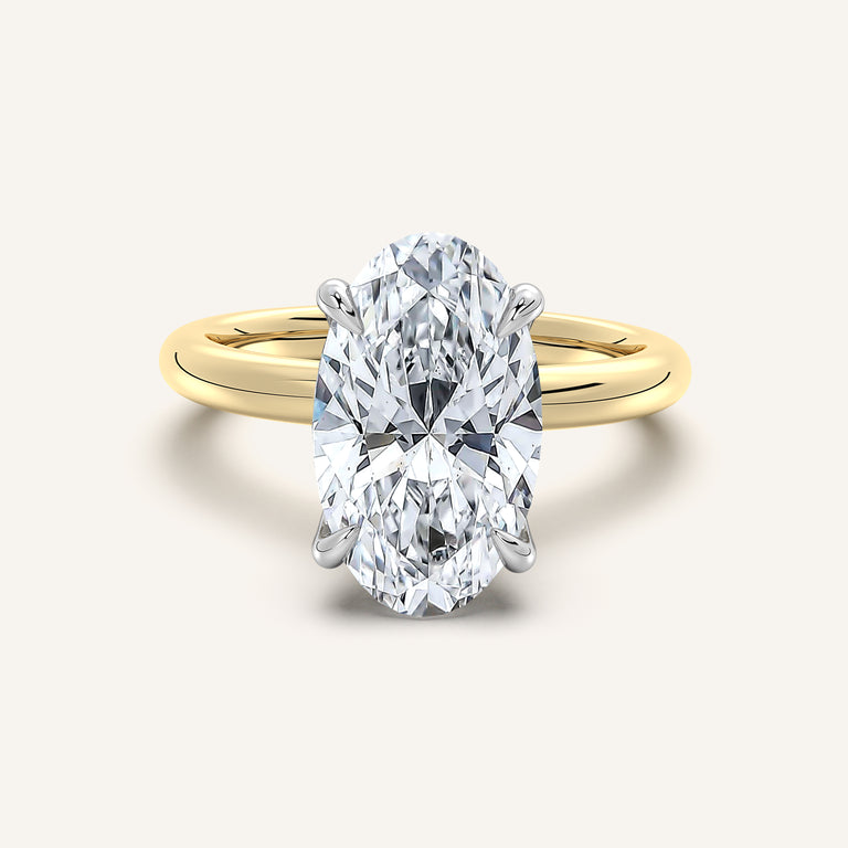 Image for Moval Hidden Halo Engagement Ring | 18k Two Tone