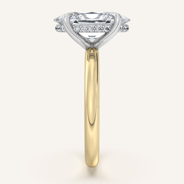 Moval Hidden Halo Engagement Ring | 18k Two Tone