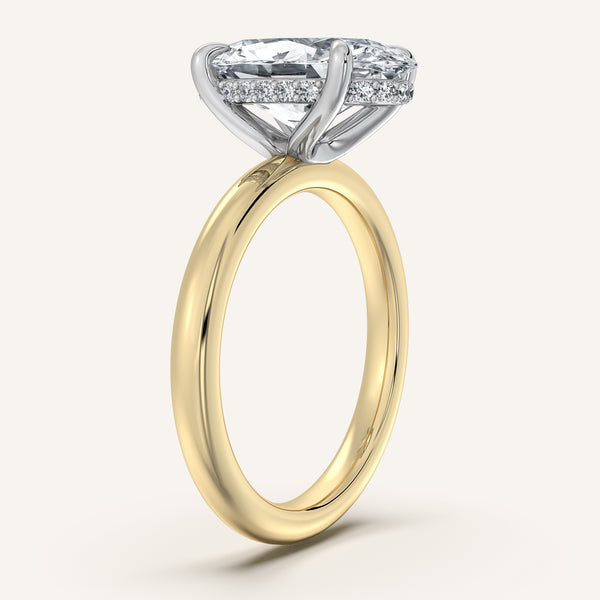 Moval Hidden Halo Engagement Ring | 14k Two Tone