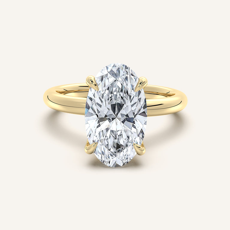 Image for Moval Hidden Halo Engagement Ring | 18k Yellow Gold