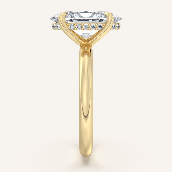 Moval Hidden Halo Engagement Ring | 18k Yellow Gold