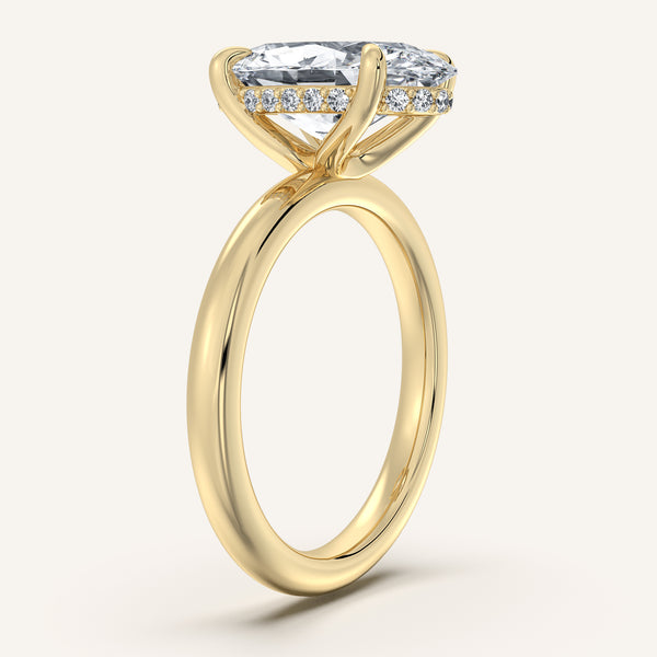 Moval Hidden Halo Engagement Ring | 18k Yellow Gold