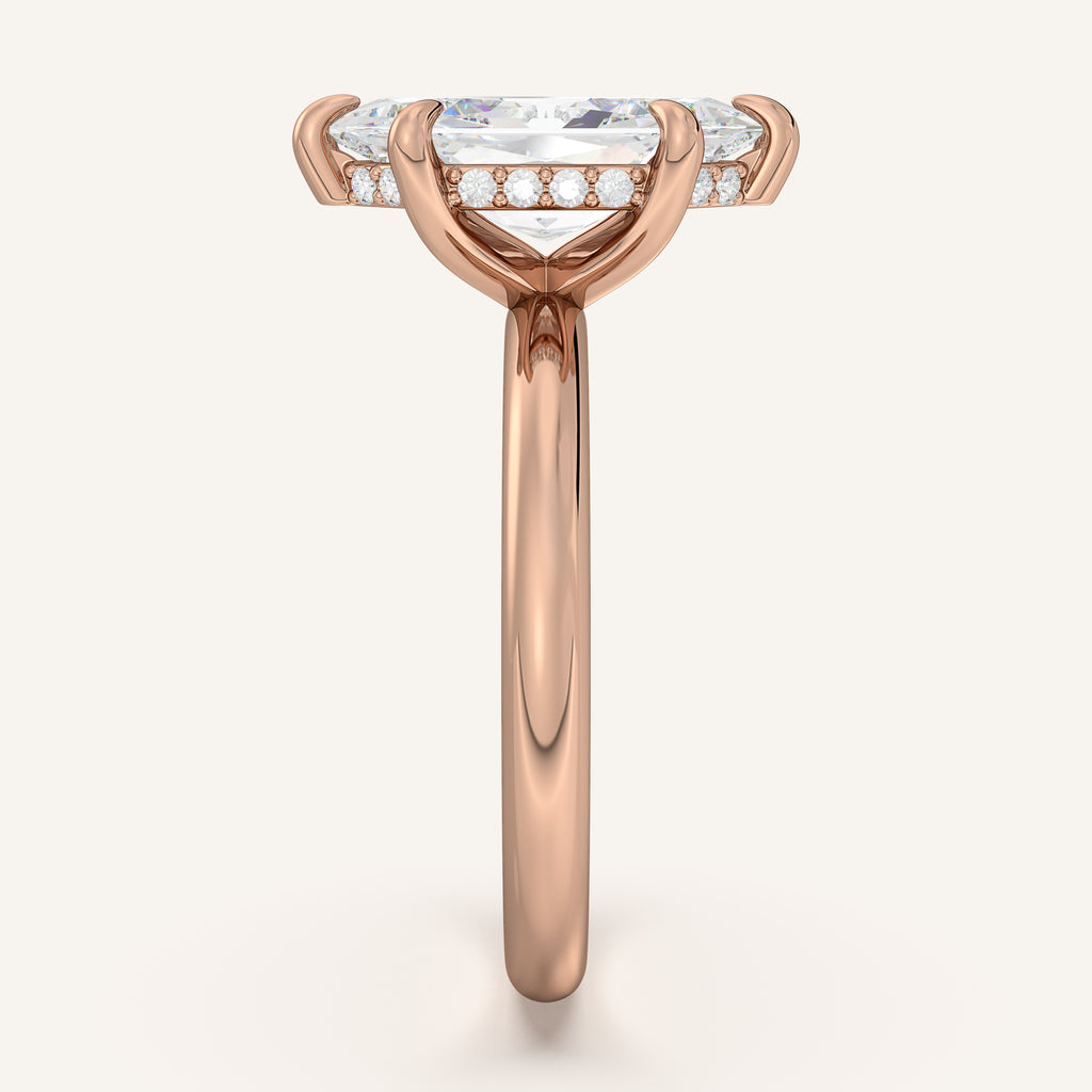 Image for Dutch Marquise Hidden Halo Engagement Ring | 18k Rose Gold
