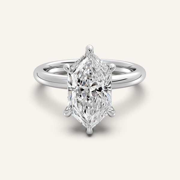 Dutch Marquise Hidden Halo Engagement Ring | 18k White Gold