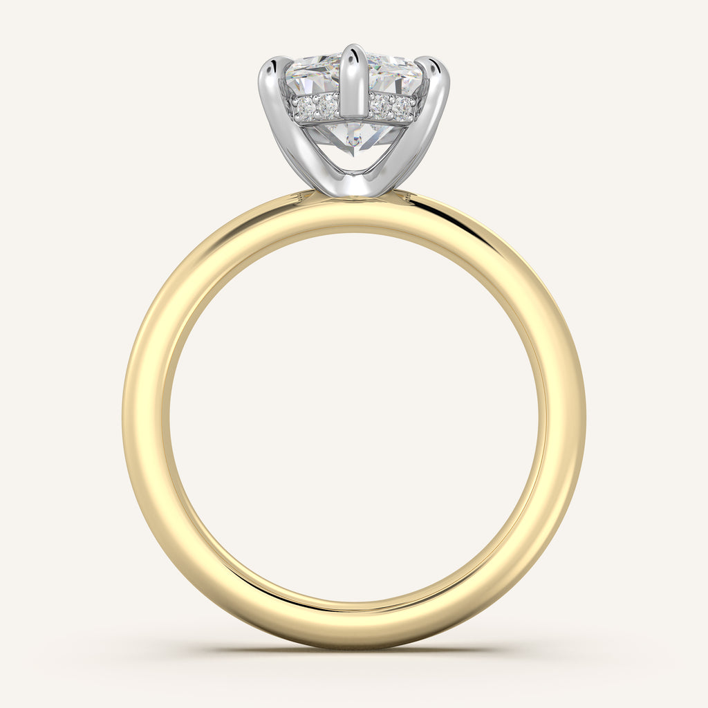 Image for Dutch Marquise Hidden Halo Engagement Ring | 18k Two Tone