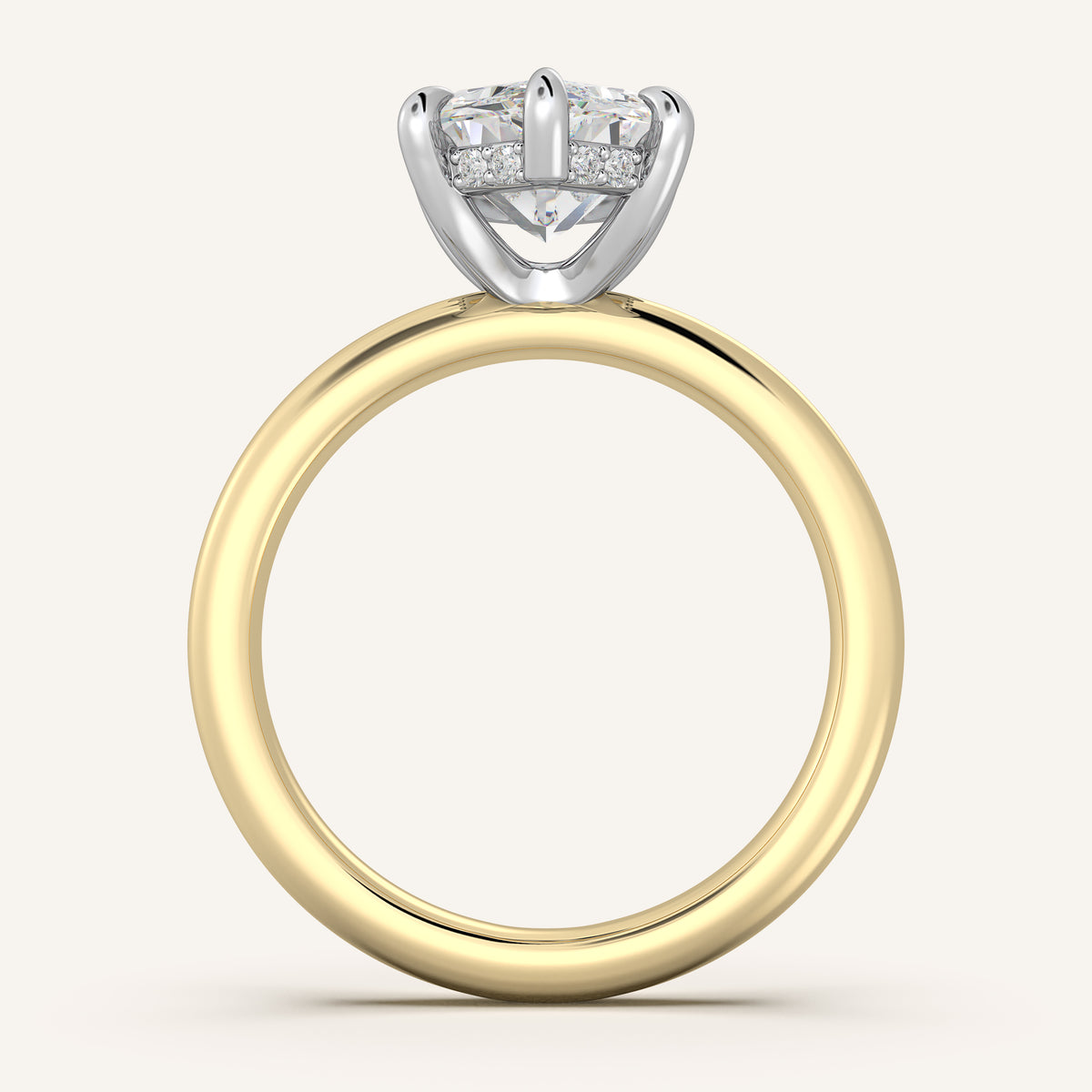 Image for Dutch Marquise Hidden Halo Engagement Ring | 18k Two Tone