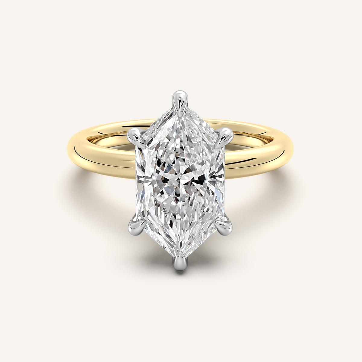 Image for Dutch Marquise Hidden Halo Engagement Ring | 18k Two Tone