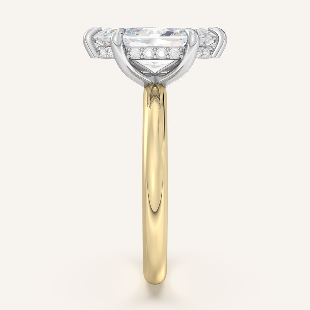 Image for Dutch Marquise Hidden Halo Engagement Ring | 18k Two Tone