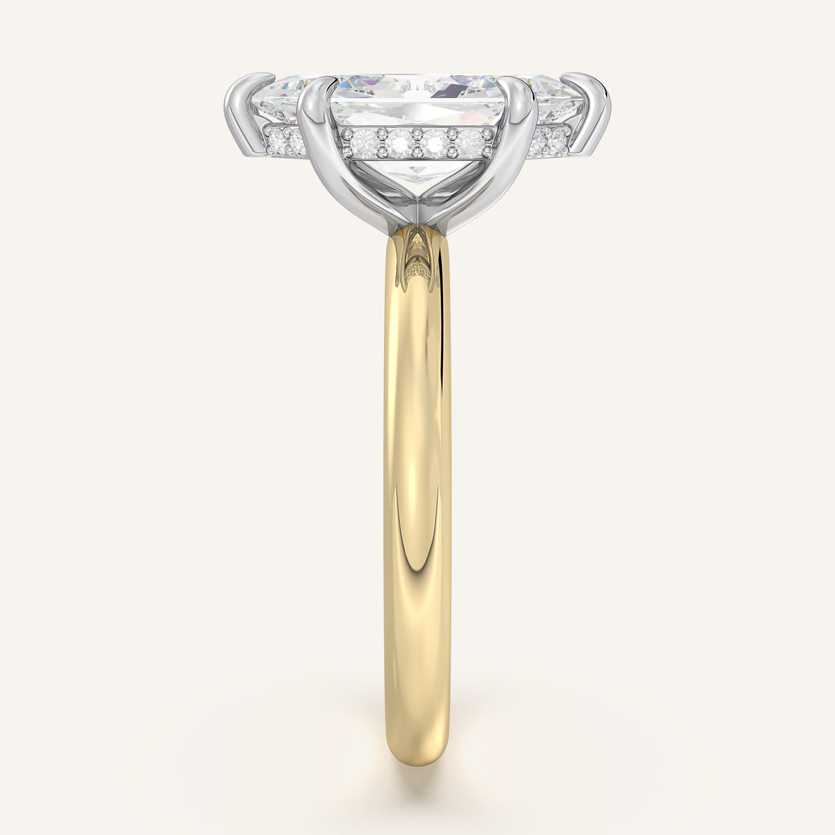Image for Dutch Marquise Hidden Halo Engagement Ring | 18k Two Tone