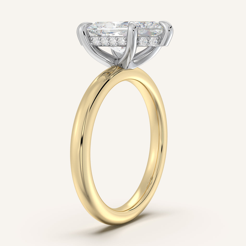 Image for Dutch Marquise Hidden Halo Engagement Ring | 18k Two Tone