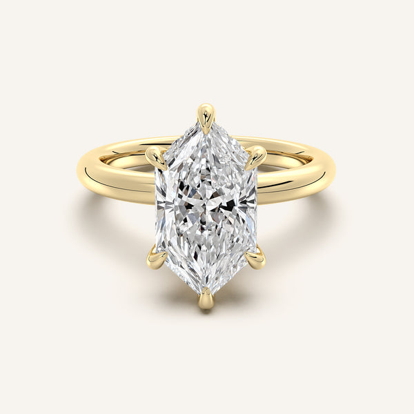 Dutch Marquise Hidden Halo Engagement Ring | 18k Yellow Gold