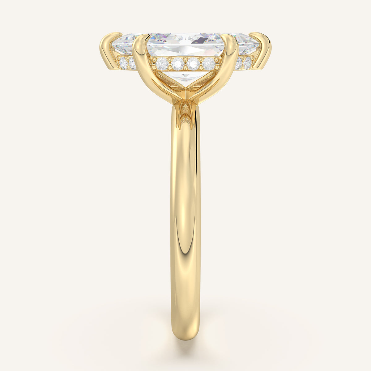 Image for Dutch Marquise Hidden Halo Engagement Ring | 18k Yellow Gold