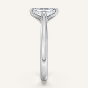 Image for Emerald Cut Tulip Style Cathedral Engagement Ring | 14k White Gold