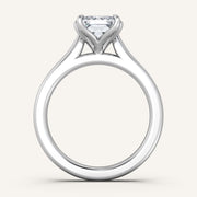 Image for Emerald Cut Tulip Style Cathedral Engagement Ring | 14k White Gold
