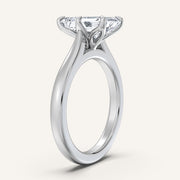 Image for Emerald Cut Tulip Style Cathedral Engagement Ring | 14k White Gold