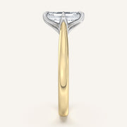 Image for Emerald Cut Tulip Style Cathedral Engagement Ring | 18k Two Tone