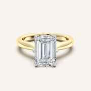 Image for Emerald Cut Tulip Style Cathedral Engagement Ring | 18k Two Tone