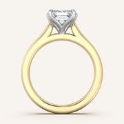 Image for Emerald Cut Tulip Style Cathedral Engagement Ring | 18k Two Tone