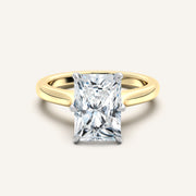 Image for Radiant Cut Tulip Style Cathedral Engagement Ring | 18k Two Tone