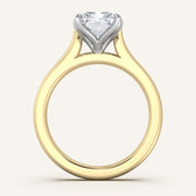 Image for Radiant Cut Tulip Style Cathedral Engagement Ring | 18k Two Tone