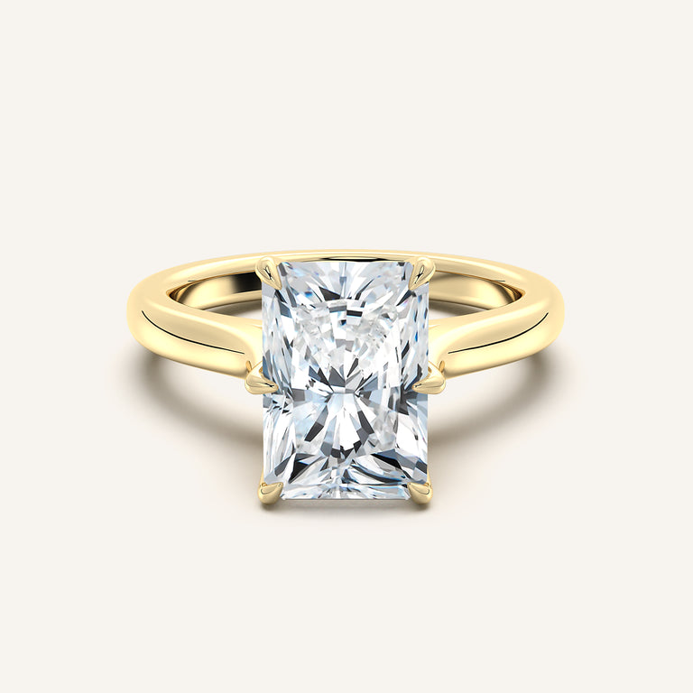 Image for Radiant Cut Tulip Style Cathedral Engagement Ring | 14k Yellow Gold