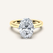 Image for Oval Tulip Style Cathedral Engagement Ring | 18k Two Tone