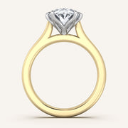 Image for Oval Tulip Style Cathedral Engagement Ring | 18k Two Tone
