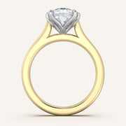 Image for Cushion Cut Tulip Style Cathedral Engagement Ring | 18k Two Tone