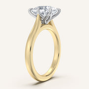 Image for Cushion Cut Tulip Style Cathedral Engagement Ring | 18k Two Tone