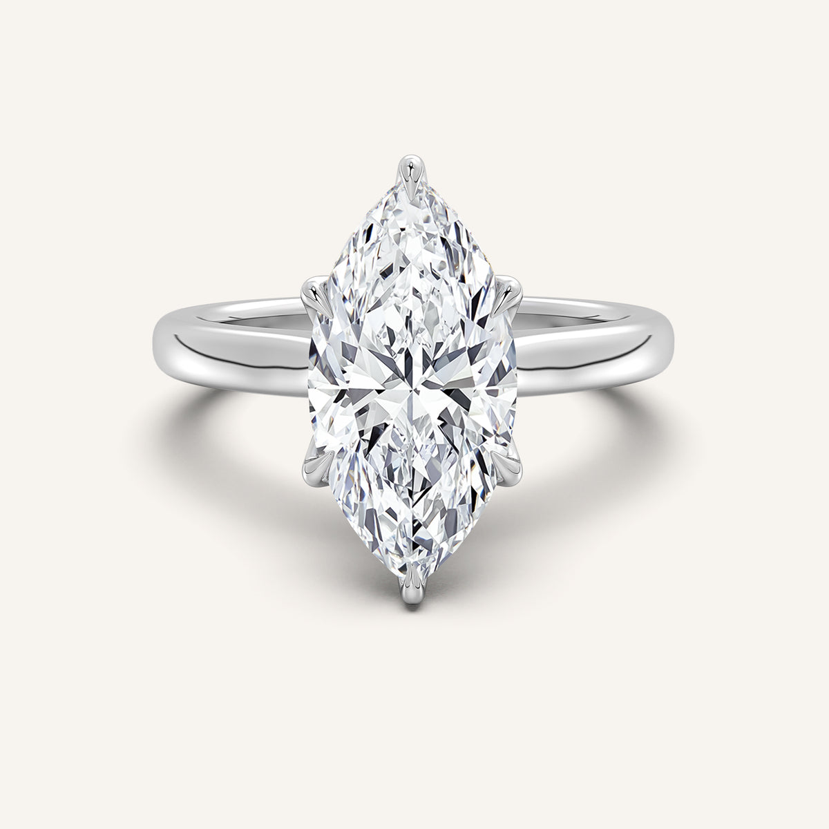 Image for Marquise Tulip Style Cathedral Engagement Ring | Platinum