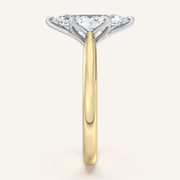 Image for Marquise Tulip Style Cathedral Engagement Ring | 18k Two Tone
