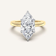 Image for Marquise Tulip Style Cathedral Engagement Ring | 18k Two Tone