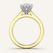 Image for Marquise Tulip Style Cathedral Engagement Ring | 18k Two Tone
