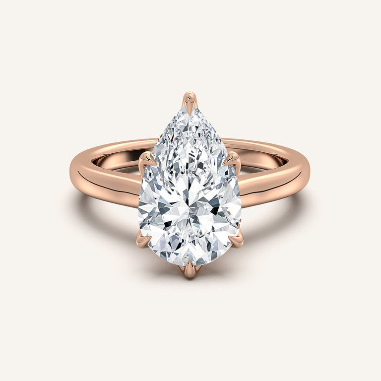 Image for Pear Shape Tulip Style Cathedral Engagement Ring | 14k Rose Gold