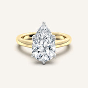 Image for Pear Shape Tulip Style Cathedral Engagement Ring | 18k Two Tone