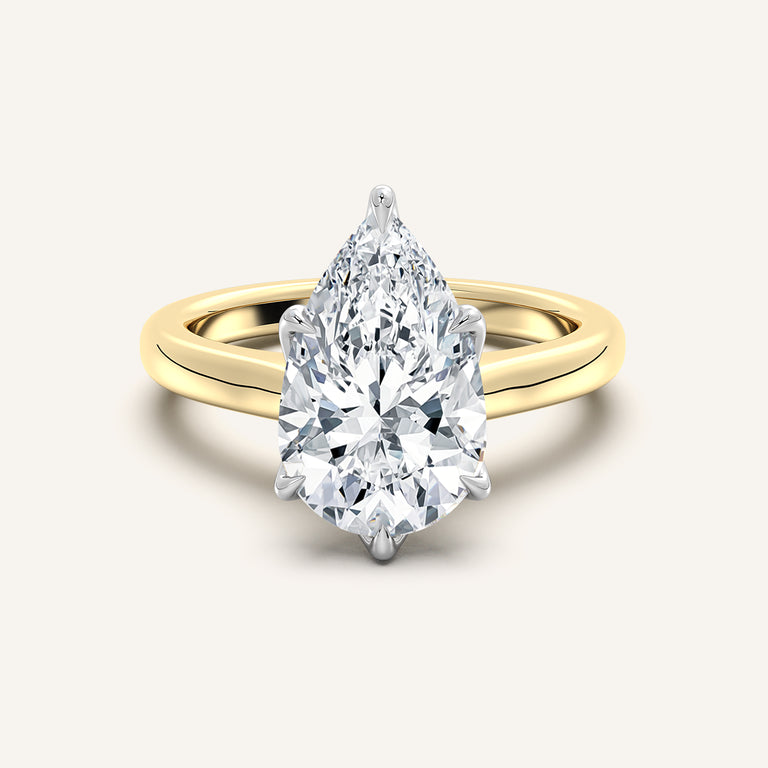 Image for Pear Shape Tulip Style Cathedral Engagement Ring | 18k Two Tone