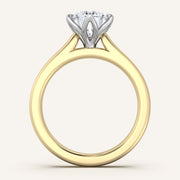 Image for Pear Shape Tulip Style Cathedral Engagement Ring | 18k Two Tone