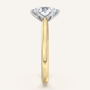 Image for Round Tulip Style Cathedral Engagement Ring | 18k Two Tone