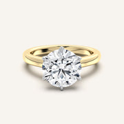 Image for Round Tulip Style Cathedral Engagement Ring | 18k Two Tone