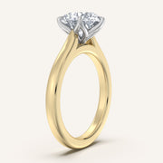 Image for Round Tulip Style Cathedral Engagement Ring | 18k Two Tone