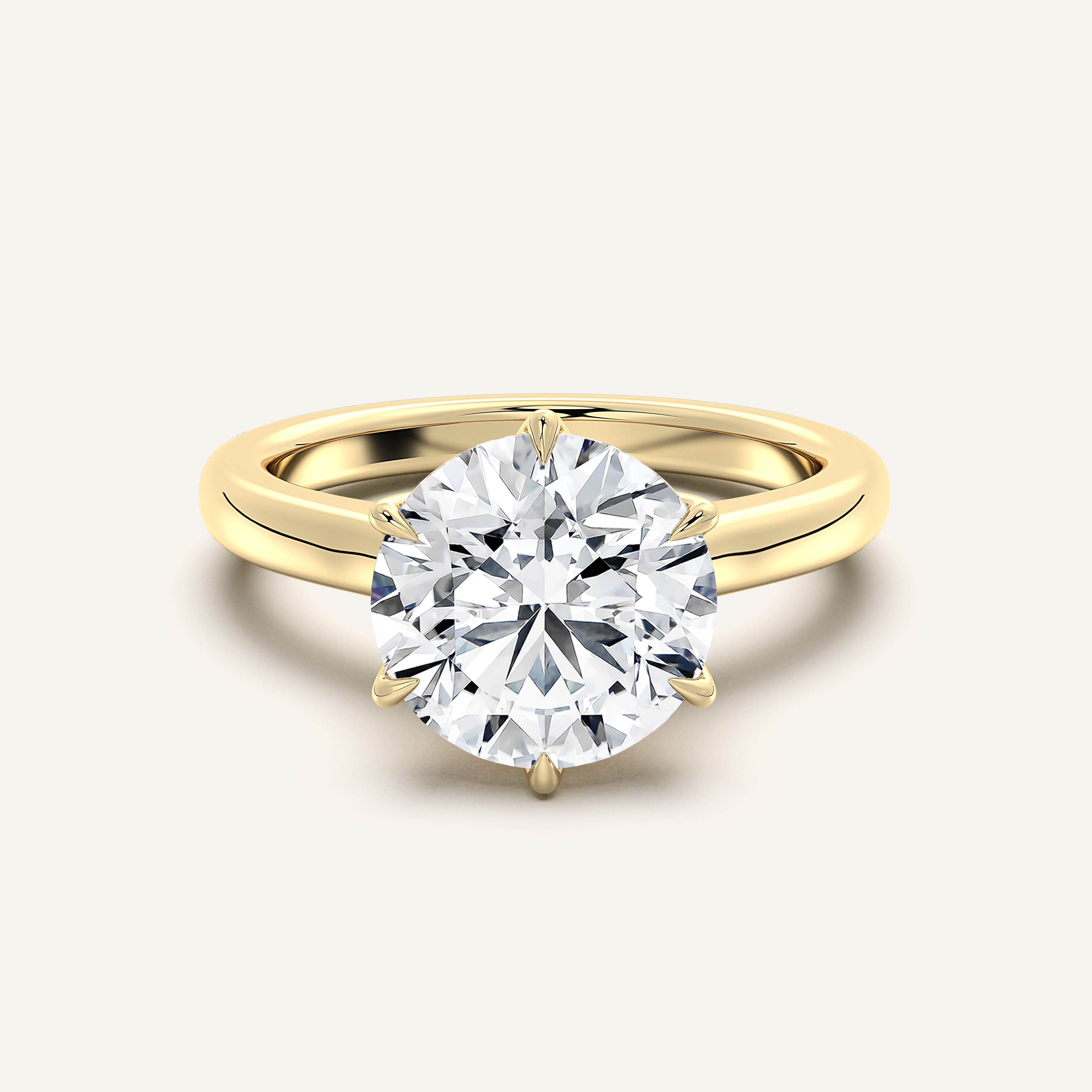 Image for Round Tulip Style Cathedral Engagement Ring | 18k Yellow Gold