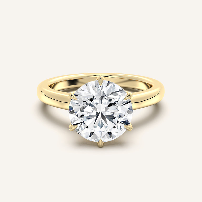 Image for Round Tulip Style Cathedral Engagement Ring | 18k Yellow Gold